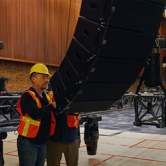 Audio Dept lead guiding TED in setting up their audio with Martin Audio of London