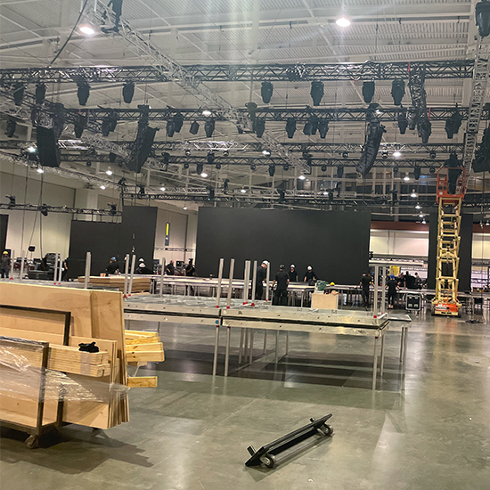 Installing the lights and hanging the screen