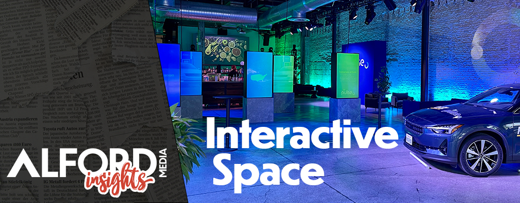 insights banner that says Interactive Space in a gallery environment